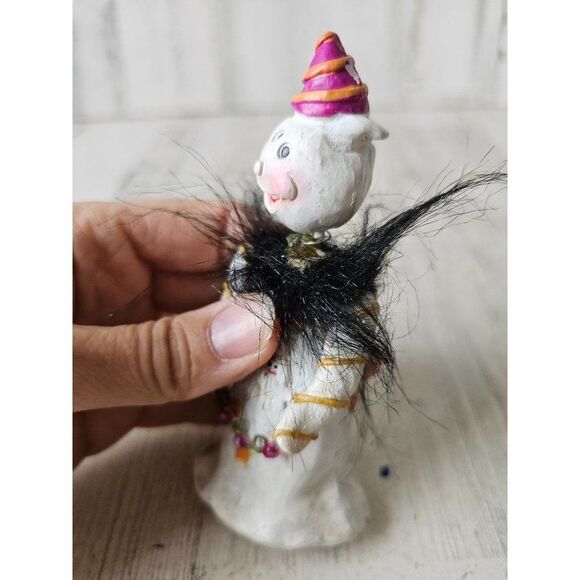 Ghost bobblehead feather Halloween decor mini village jointed - Picture 2 of 8